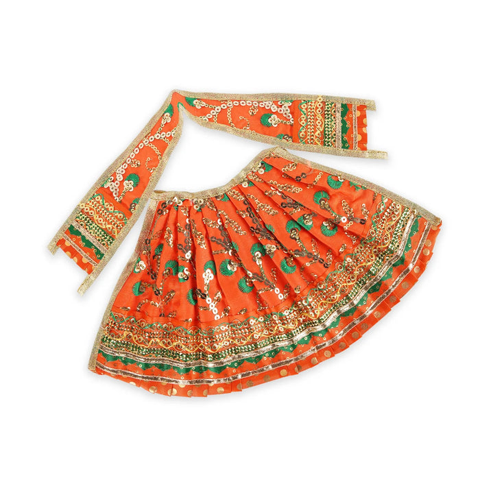 Devi Dress - 6 x 11 Inches | Embroidery Mata Rani Poshak/ Amman Pavadai/ Devi Vastra for Deity - Devi Dress