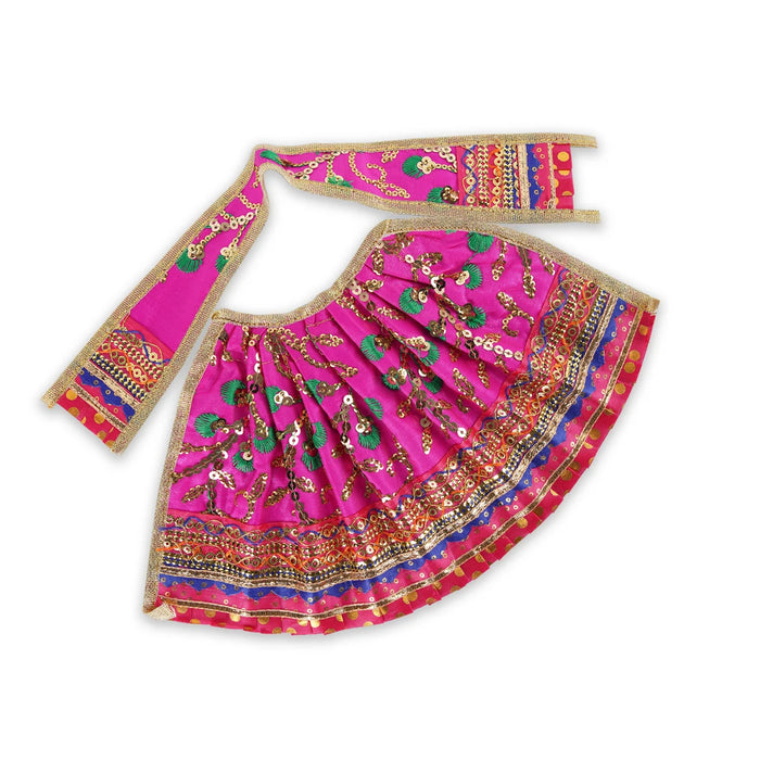 Devi Dress - 6 x 11 Inches | Embroidery Mata Rani Poshak/ Amman Pavadai/ Devi Vastra for Deity - Devi Dress