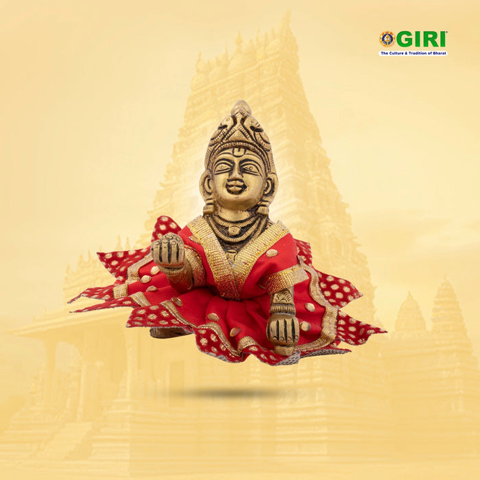 Krishnar Dress - 4.5 Inches | Satin Krishna Idol Dress/ Assorted Colour & Designs - Laddu Gopal Dress