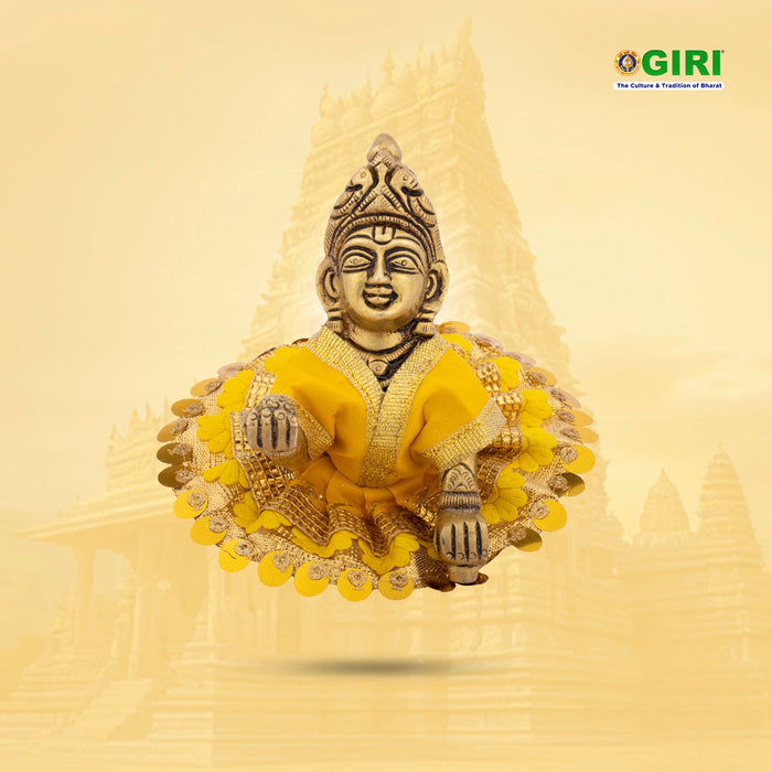 Krishnar Dress - 4.5 Inches | Satin Krishna Idol Dress/ Assorted Colour & Designs - Laddu Gopal Dress