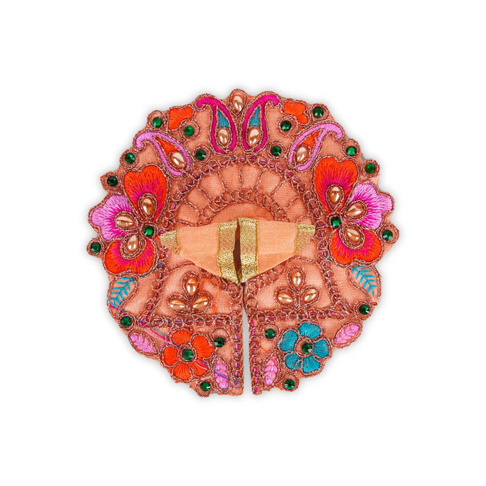 Krishna Dress - 4.5 Inches | Kanha Dress/ Krishna Costume/ Embroidery With Stone Krishna Poshak for Deity - Laddu Gopal Dress