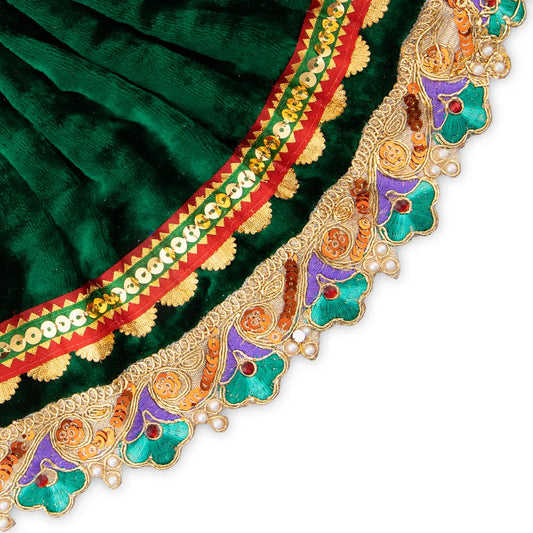 Amman Pavadai - 7 x 12 Inches | Velvet Mata Dress/ Devi Vastra/ Mata Poshak for Deity/ Assorted Colour - Devi Dress