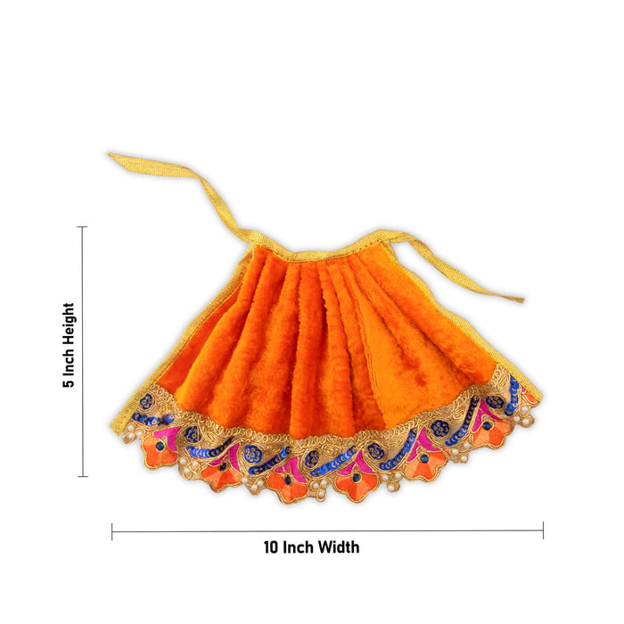 Amman Dress - 5 Inches | Velvet Amman Pavadai/ Velvet Devi Costume for Deity - Devi Dress