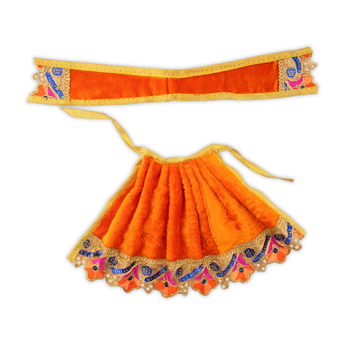 Amman Dress - 5 Inches | Velvet Amman Pavadai/ Velvet Devi Costume for Deity - Devi Dress