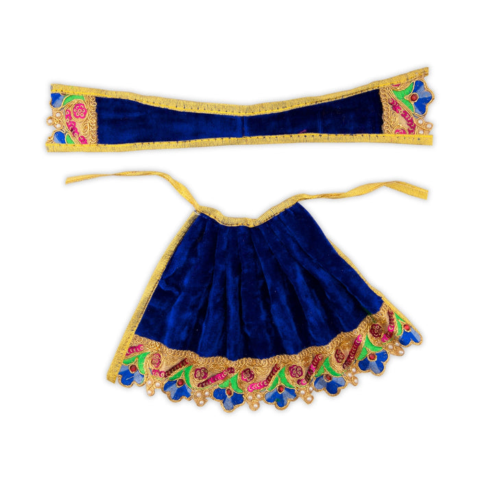 Amman Dress - 5 Inches | Velvet Amman Pavadai/ Velvet Devi Costume for Deity - Devi Dress