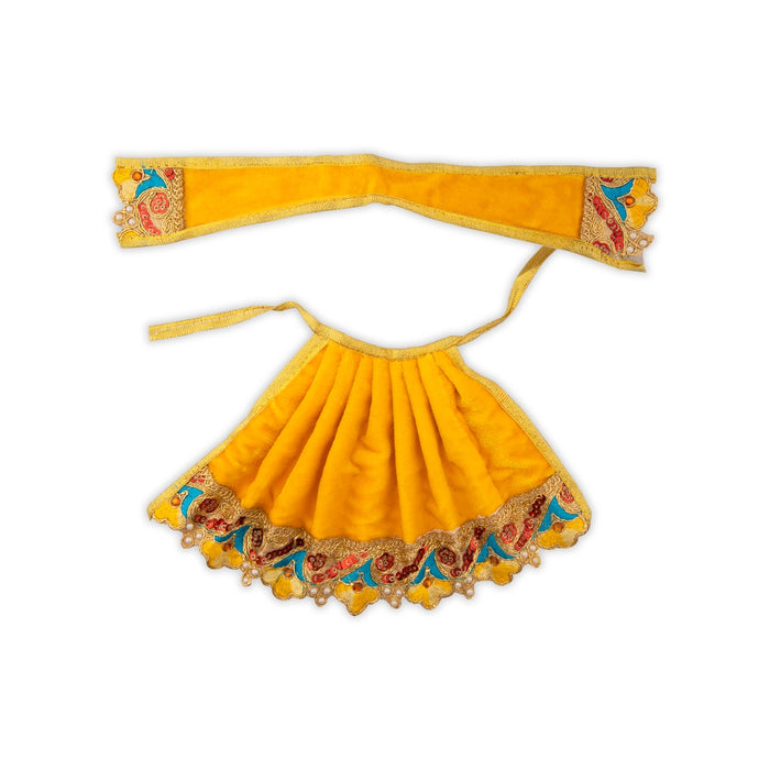 Amman Dress - 5 Inches | Velvet Amman Pavadai/ Velvet Devi Costume for Deity - Devi Dress