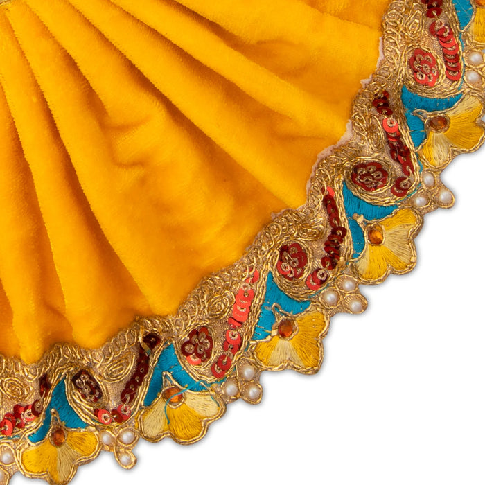 Amman Dress - 5 Inches | Velvet Amman Pavadai/ Velvet Devi Costume for Deity - Devi Dress