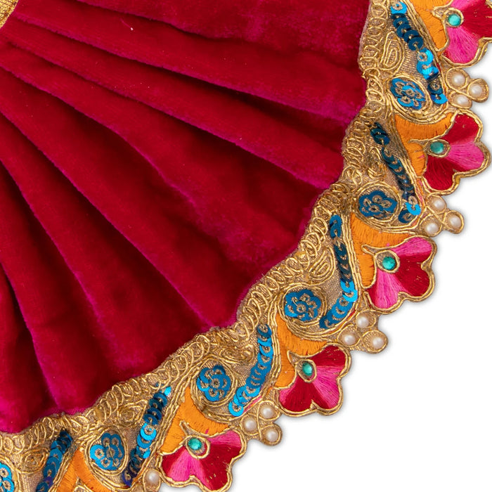 Amman Dress - 5 Inches | Velvet Amman Pavadai/ Velvet Devi Costume for Deity - Devi Dress