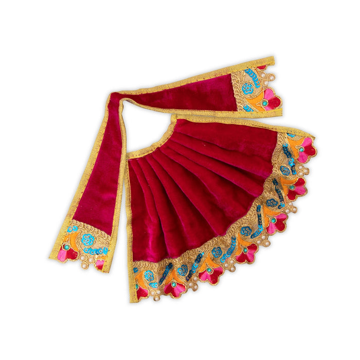 Amman Dress - 5 Inches | Velvet Amman Pavadai/ Velvet Devi Costume for Deity - Devi Dress