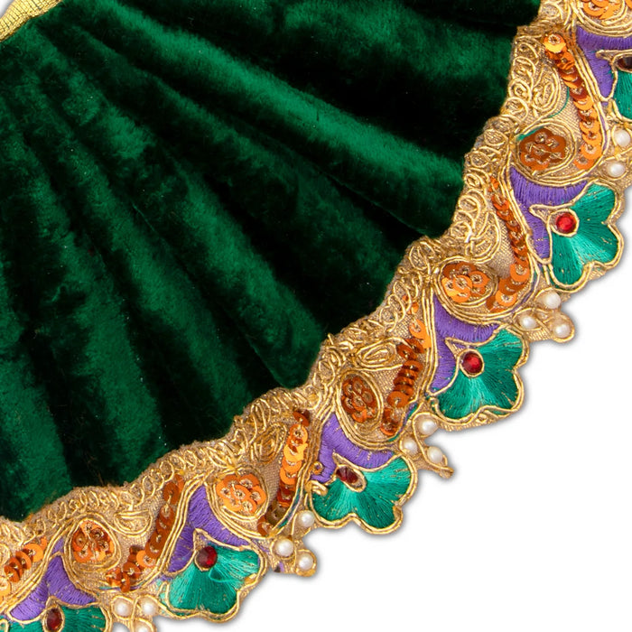 Amman Dress - 5 Inches | Velvet Amman Pavadai/ Velvet Devi Costume for Deity - Devi Dress