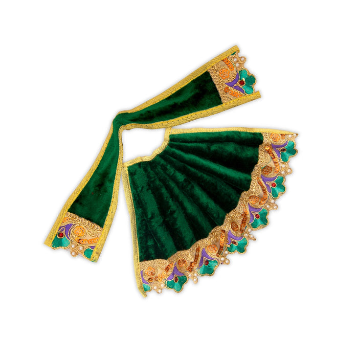 Amman Dress - 5 Inches | Velvet Amman Pavadai/ Velvet Devi Costume for Deity - Devi Dress