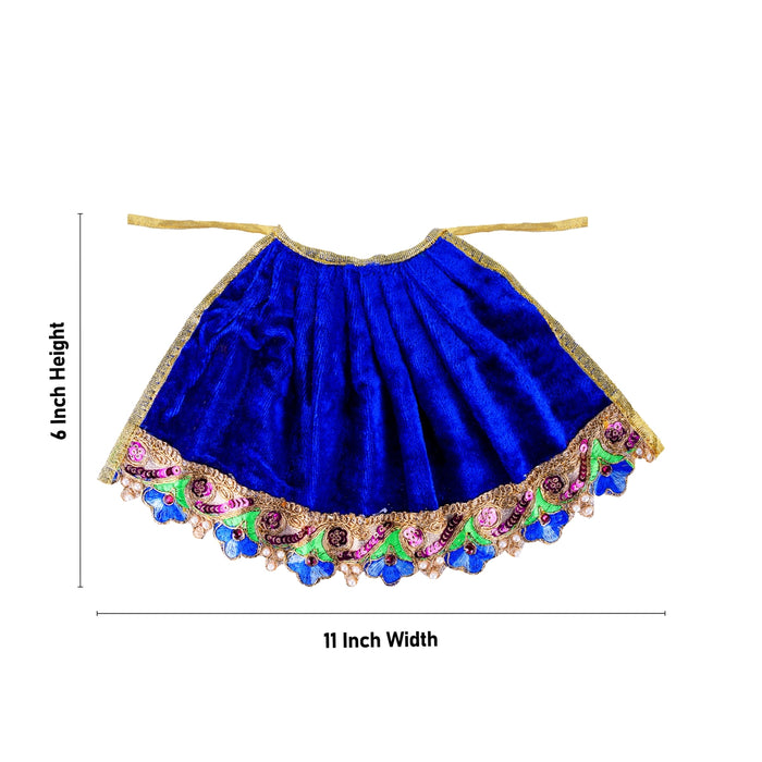 Amman Pavadai - 6 x 11 Inches | Velvet Mata Dress/ Devi Vastra/ Mata Poshak for Deity/ Assorted Colour - Devi Dress