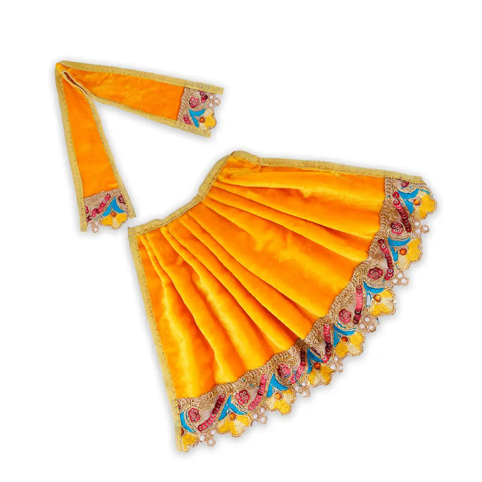 Amman Pavadai - 6 x 11 Inches | Velvet Mata Dress/ Devi Vastra/ Mata Poshak for Deity/ Assorted Colour - Devi Dress