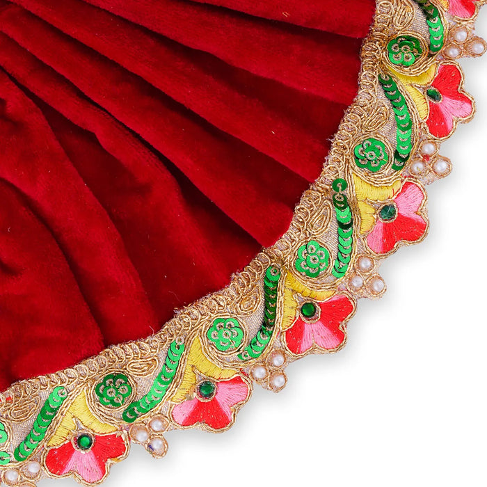 Amman Pavadai - 6 x 11 Inches | Velvet Mata Dress/ Devi Vastra/ Mata Poshak for Deity/ Assorted Colour - Devi Dress