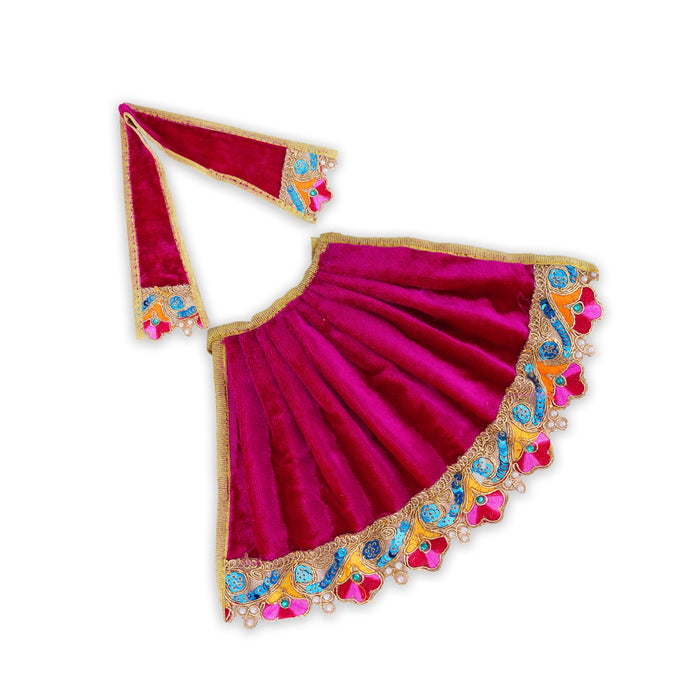 Amman Pavadai - 6 x 11 Inches | Velvet Mata Dress/ Devi Vastra/ Mata Poshak for Deity/ Assorted Colour