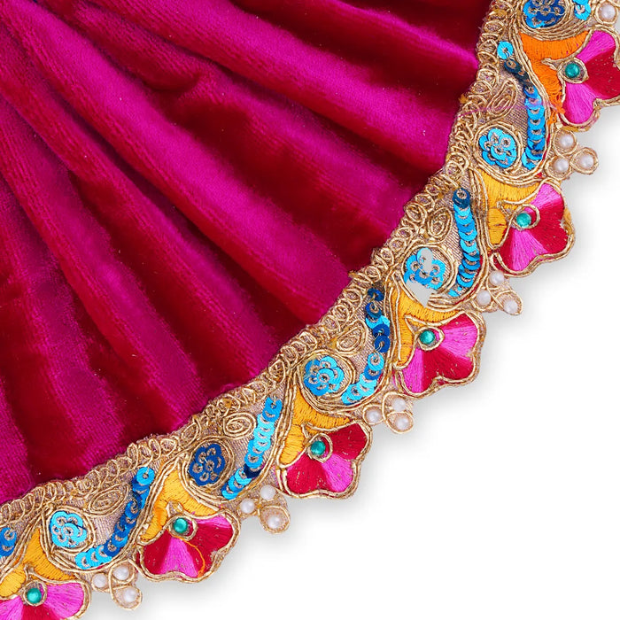 Amman Pavadai - 6 x 11 Inches | Velvet Mata Dress/ Devi Vastra/ Mata Poshak for Deity/ Assorted Colour - Devi Dress