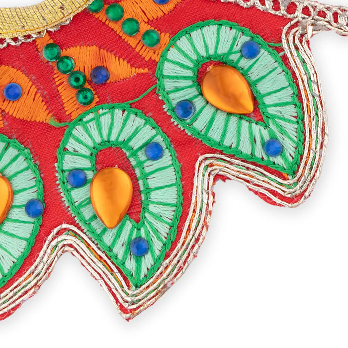 Devi Dress - 2 Inches | Mata Rani Poshak/ Embroidery & Stone Design Mata Dress for Deity/ Assorted