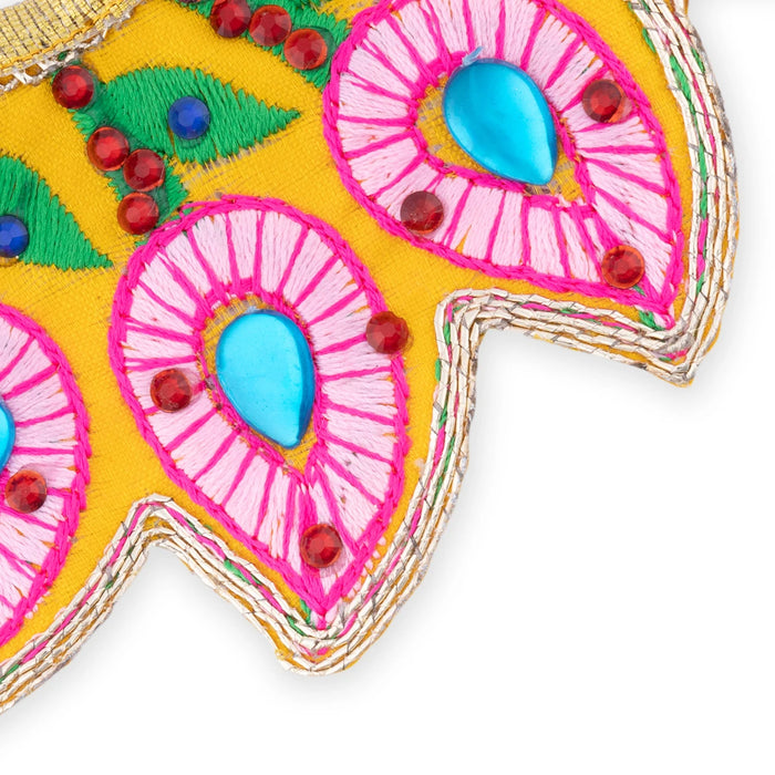 Devi Dress - 2 Inches | Mata Rani Poshak/ Embroidery & Stone Design Mata Dress for Deity/ Assorted