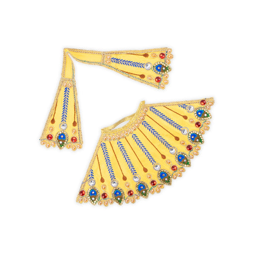 Devi Dress - 5 x 11 Inches | Mata Rani Poshak/ Stone & Embroidery Design Amman Pavadai/ Devi Vastra for Deity - Devi Dress