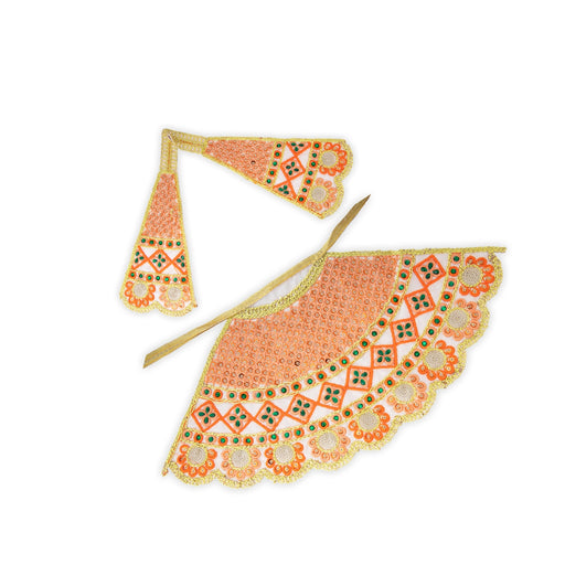 Amman Pavadai with Thavani - 6 Inches | Amman Dress/ Devi Costume for Deity - Devi Dress