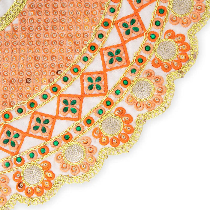 Amman Pavadai with Thavani - 6 Inches | Amman Dress/ Devi Costume for Deity - Devi Dress