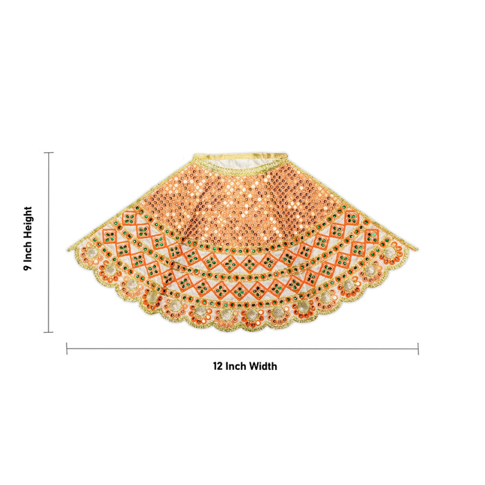 Amman pavadai Thavani - 9 x 12 inches | Deity Vastram / Devi Dress / Heavy Work Design costume / Mata Rani Poshak - Deity Jewellery & Vastra
