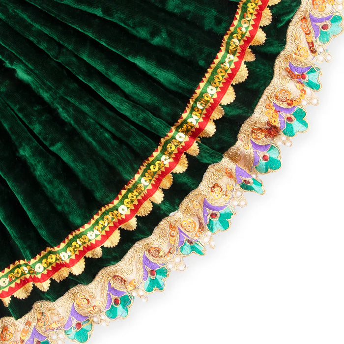 Amman Dress - 10 Inches | Velvet Amman Pavadai/ Velvet Devi Costume for Deity - Devi Dress