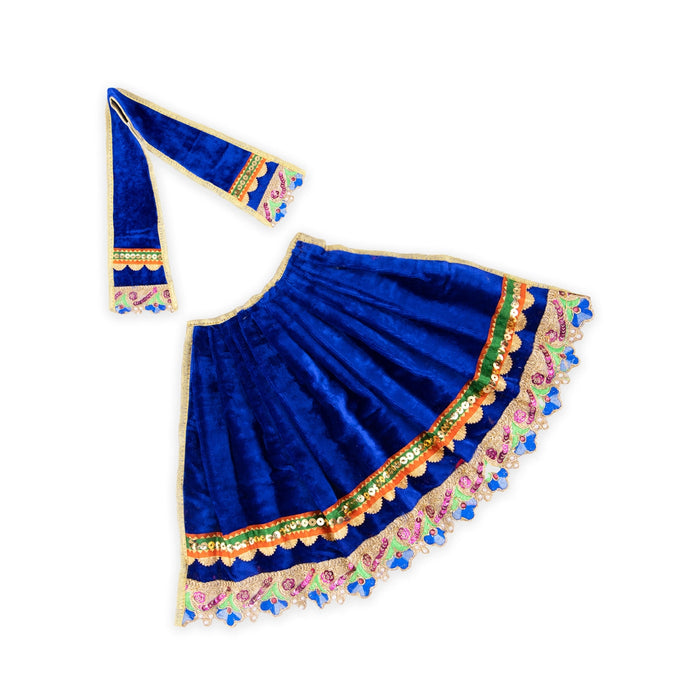 Amman Dress - 10 Inches | Velvet Amman Pavadai/ Velvet Devi Costume for Deity