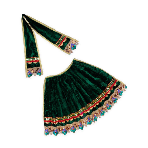 Amman Dress - 9 Inches | Velvet Amman Pavadai/ Velvet Devi Costume for Deity - Devi Dress