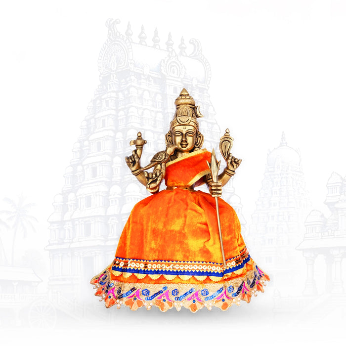 Amman Pavadai - 8 x 14 Inches | Velvet Mata Dress/ Devi Vastra/ Mata Poshak for Deity/ Assorted Colour - Devi Dress