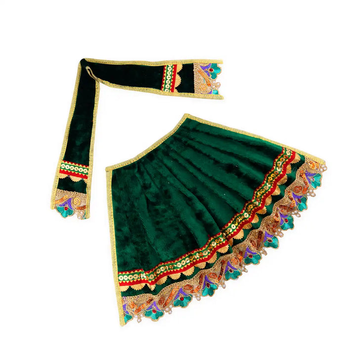 Amman Pavadai - 8 x 14 Inches | Velvet Mata Dress/ Devi Vastra/ Mata Poshak for Deity/ Assorted Colour - Devi Dress