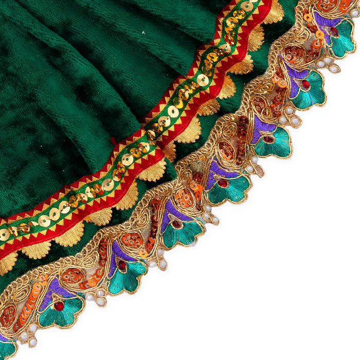 Amman Pavadai - 8 x 14 Inches | Velvet Mata Dress/ Devi Vastra/ Mata Poshak for Deity/ Assorted Colour - Devi Dress