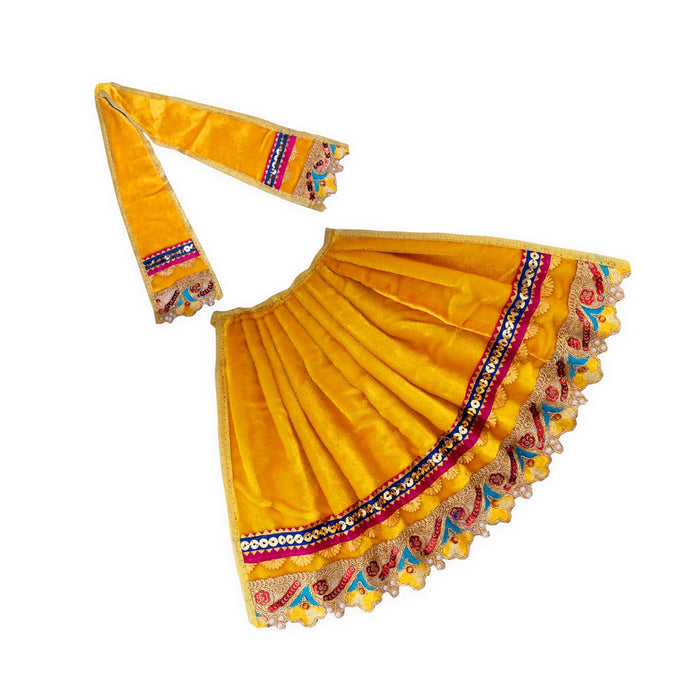 Amman Pavadai - 8 x 14 Inches | Velvet Mata Dress/ Devi Vastra/ Mata Poshak for Deity/ Assorted Colour - Devi Dress