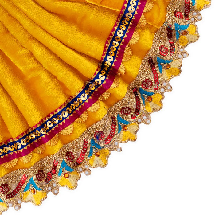 Amman Pavadai - 8 x 14 Inches | Velvet Mata Dress/ Devi Vastra/ Mata Poshak for Deity/ Assorted Colour - Devi Dress