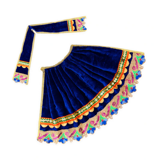 Amman Pavadai - 8 x 14 Inches | Velvet Mata Dress/ Devi Vastra/ Mata Poshak for Deity/ Assorted Colour - Devi Dress