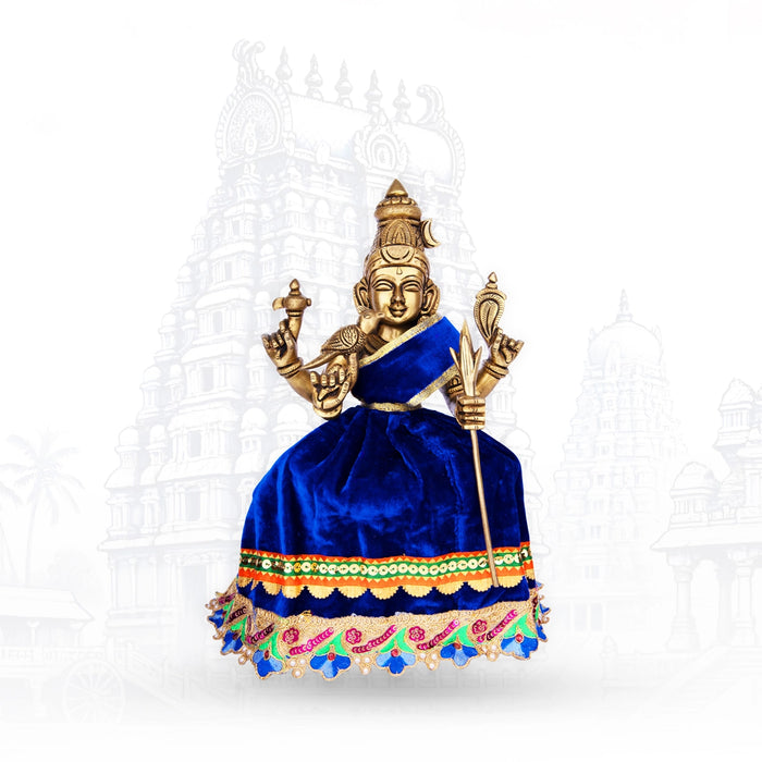 Amman Pavadai - 8 x 14 Inches | Velvet Mata Dress/ Devi Vastra/ Mata Poshak for Deity/ Assorted Colour - Devi Dress