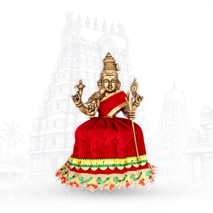 Amman Pavadai - 8 x 14 Inches | Velvet Mata Dress/ Devi Vastra/ Mata Poshak for Deity/ Assorted Colour - Devi Dress