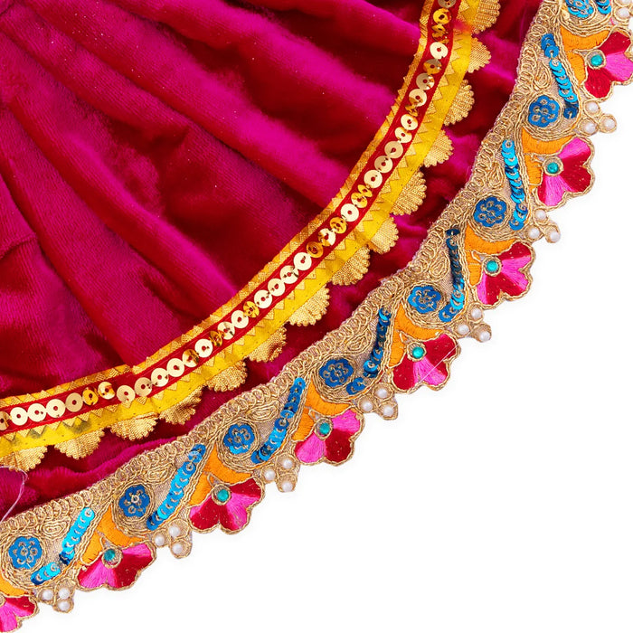 Amman Pavadai - 8 x 14 Inches | Velvet Mata Dress/ Devi Vastra/ Mata Poshak for Deity/ Assorted Colour