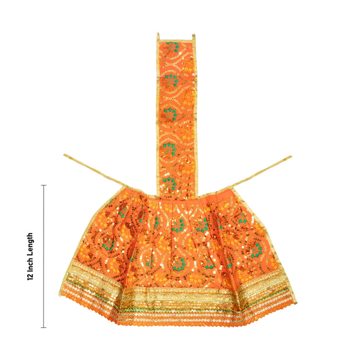 Amman Pavadai - 12 Inches | Lehenga Patka/ Mata Rani Poshak/ Devi Dress For Deity