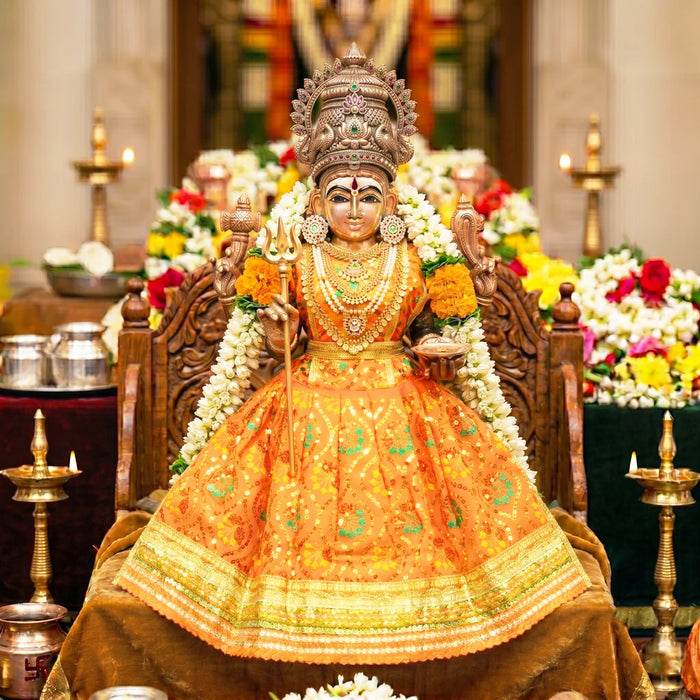 Amman Pavadai - 12 Inches | Lehenga Patka/ Mata Rani Poshak/ Devi Dress For Deity
