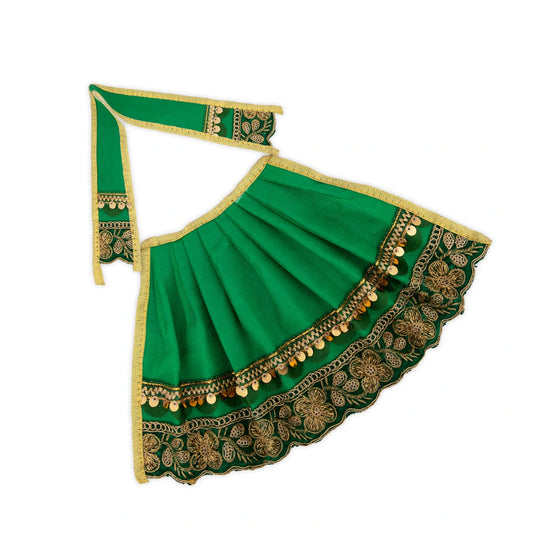 Amman Pavadai - 6 x 9 Inches | Mata Dress/ Devi Vastra/ Golden Border Mata Poshak for Deity/ Assorted Colour - Devi Dress