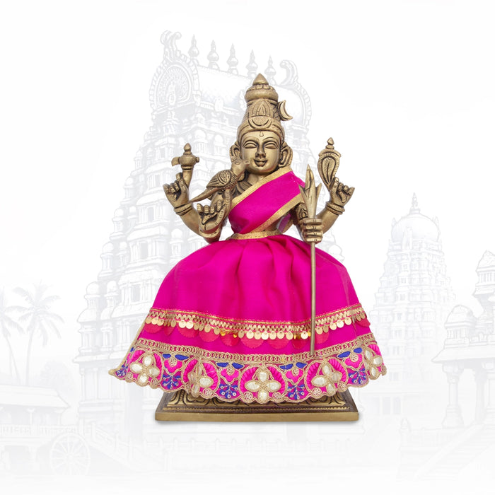 Amman Pavadai - 7 x 14 Inches | Devi Vastra/ Mata Dress/ Golden Border Mata Poshak for Deity/ Assorted Colour