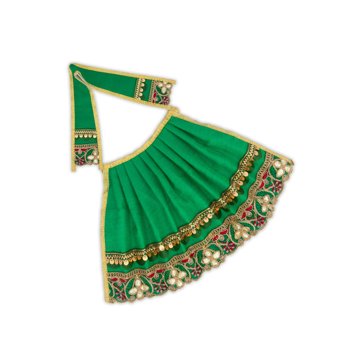 Amman Pavadai - 7 x 14 Inches | Devi Vastra/ Mata Dress/ Golden Border Mata Poshak for Deity/ Assorted Colour