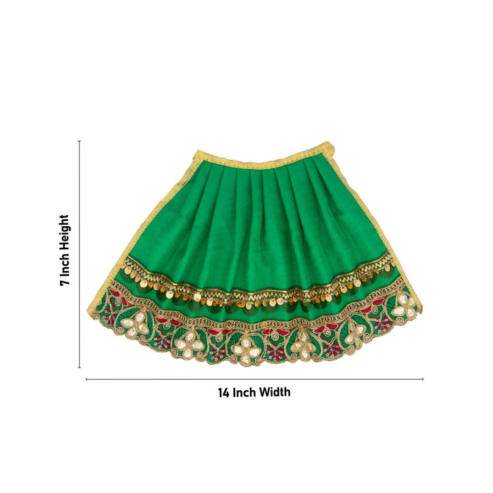 Amman Pavadai - 7 x 14 Inches | Devi Vastra/ Mata Dress/ Golden Border Mata Poshak for Deity/ Assorted Colour