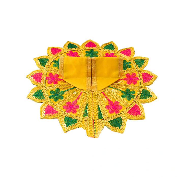 Krishna Dress - Size 4 | Fancy Work Laddu Gopal Ji Vastra / Gol Poshak / Kanha Dress for Deity