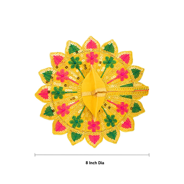 Krishna Dress - Size 4 | Fancy Work Laddu Gopal Ji Vastra / Gol Poshak / Kanha Dress for Deity