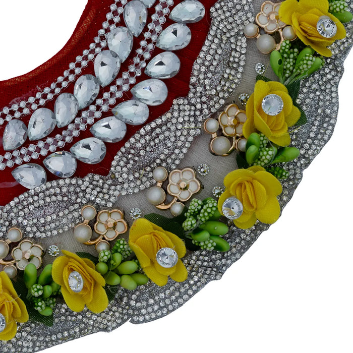Devi Dress - 4 Inches | Lehenga Patka / Mata Rani Poshak / Embroidery Amman Pavadai For Deity Decor" - Devi Dress