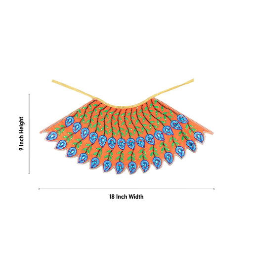 Devi Dress - 9 x 18 Inches | Mata Rani Poshak/ Stone with Embroidery Design Amman Pavadai/ Devi Vastra for Deity - Devi Dress