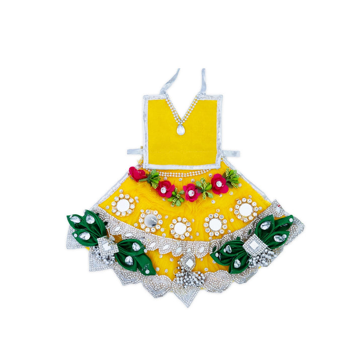 Amman Pavadai - 6 Inches | Mata Rani Poshak / Lehenga Patka / Devi Dress For Deity Decor - Devi Dress