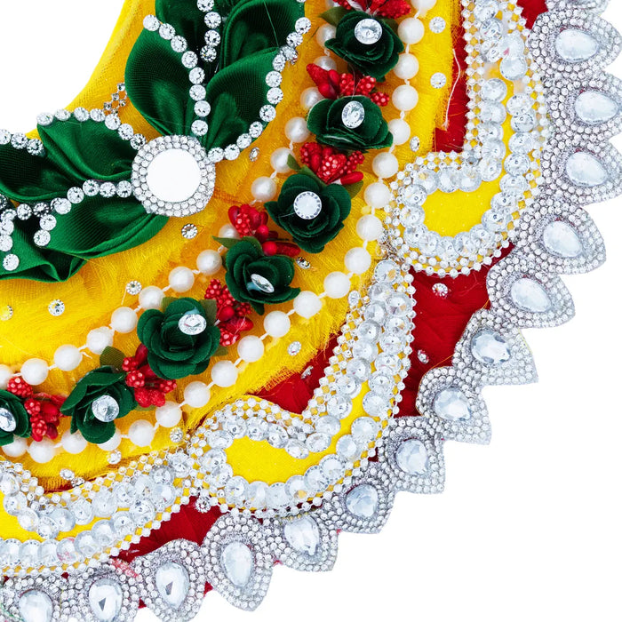Amman Pavadai - 6 Inches | Mata Rani Poshak / Lehenga Patka / Devi Dress For Deity Decor - Devi Dress